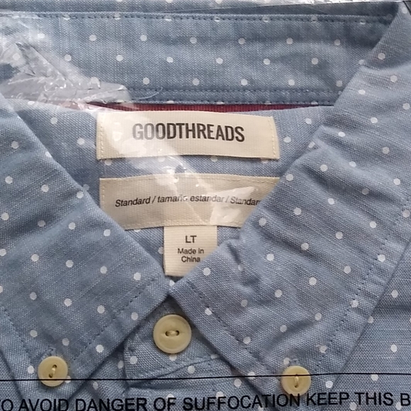 NWT Goodthreads Mens Sz LT Chambray Shirt - Picture 5 of 5